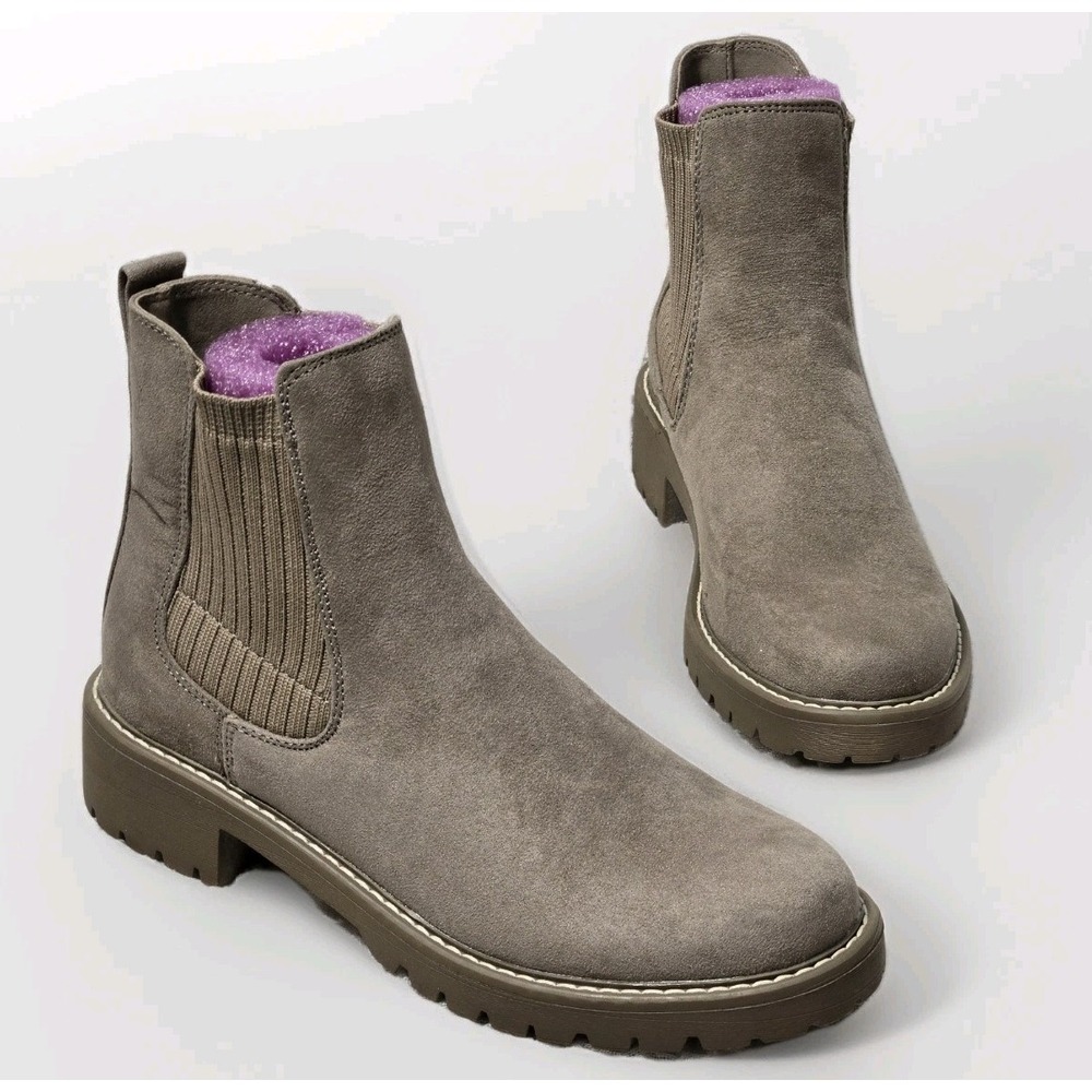 Black Rivet SIENNA Women's size 6.5 M Taupe Suede Boots Casual‎ Preppy Boho-chic
